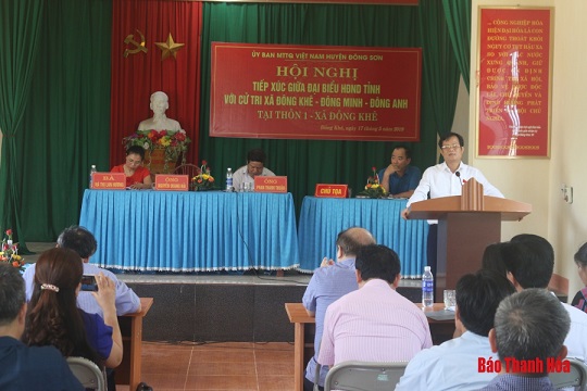 Đại biểu 32win23 tỉnh tiếp xúc cử tri huyện Đông Sơn