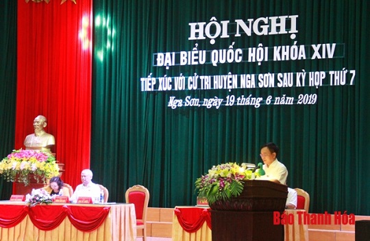Đoàn ĐBQH 32win đăng nhập tiếp xúc cử tri huyện Nga Sơn