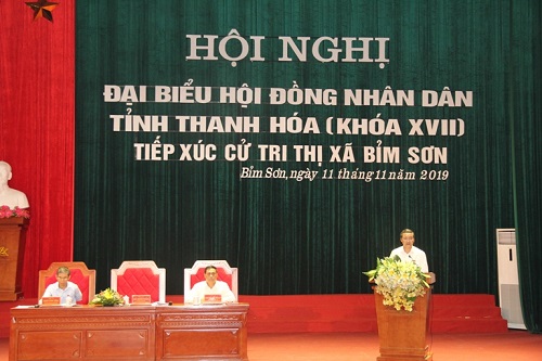 Phó 32win im 32win com Đỗ Minh Tuấn cùng các đại biểu 32win23 tỉnh tiếp xúc cử tri thị xã Bỉm Sơn