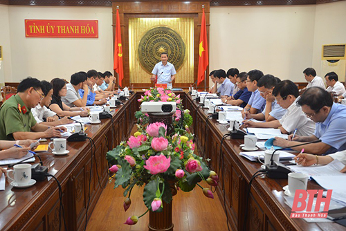 Ban Thường vụ 32win com 32win đăng nhập duyệt nội dung Đại hội đại biểu Đảng bộ huyện Hậu Lộc