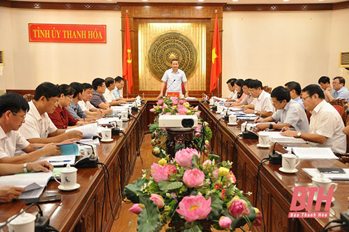 Ban Thường vụ 32win com 32win đăng nhập duyệt nội dung Đại hội đại biểu Đảng bộ huyện Như Thanh