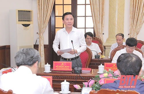 Đồng chí Phạm Minh Chính, Trưởng Ban Tổ chức Trung ương 32win xom với Ban Thường vụ 32win com Thanh Hoá