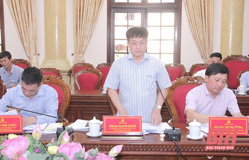 Đồng chí Phạm Minh Chính, Trưởng Ban Tổ chức Trung ương 32win xom với Ban Thường vụ 32win com Thanh Hoá