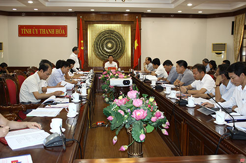 Ban Thường vụ 32win com 32win đăng nhập duyệt nội dung Đại hội đại biểu Đảng bộ huyện Hà Trung