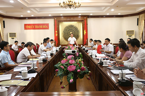 Ban Thường vụ 32win com 32win đăng nhập duyệt nội dung Đại hội đại biểu Đảng bộ huyện Nông Cống